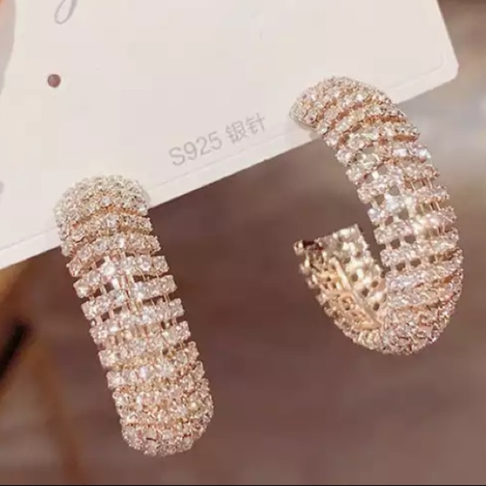 New 18k gold plated Geometric Hoop Earrings Statement Women's Multilayer Circle